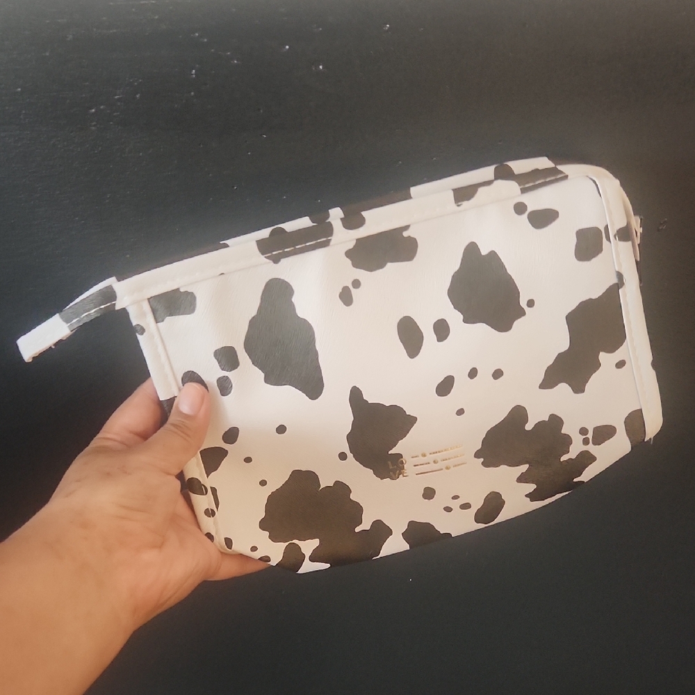 Cow Print Cosmetic Bag